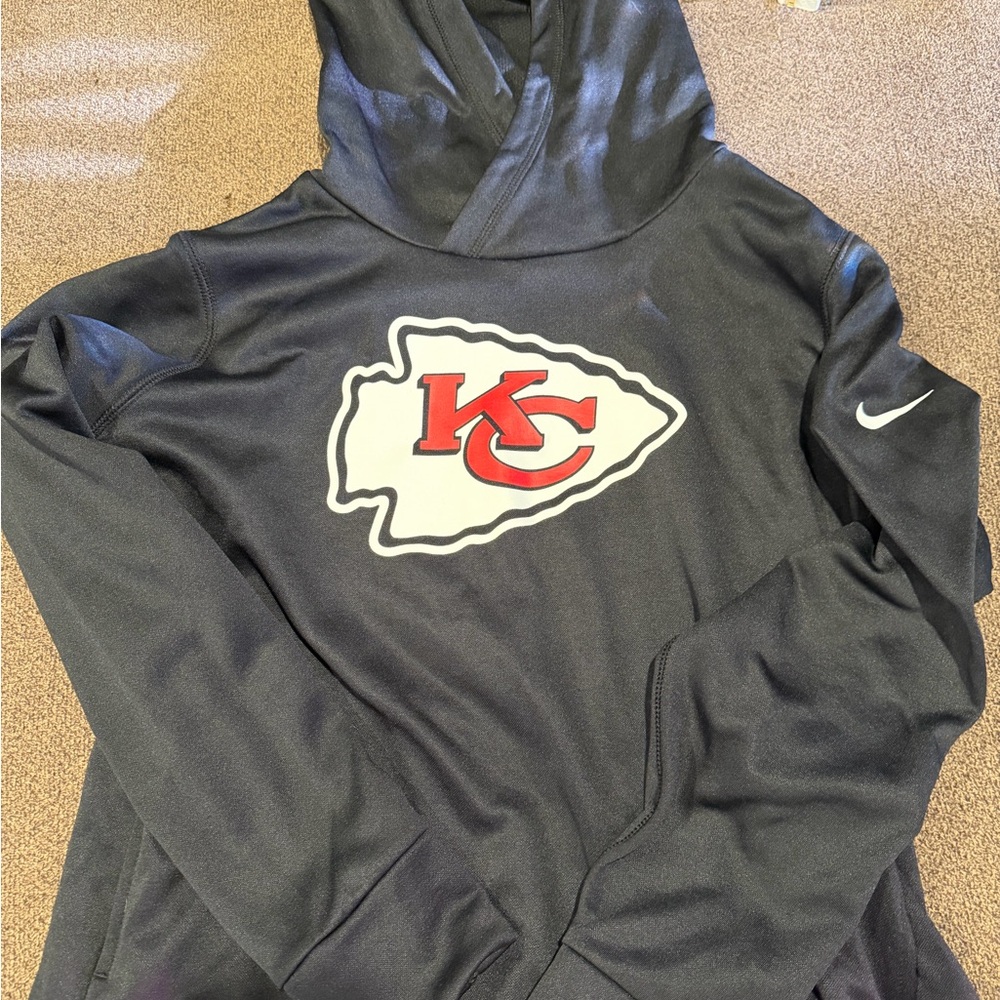 Nike Black Kansas City Chiefs Pullover Hoodie with Red Logo